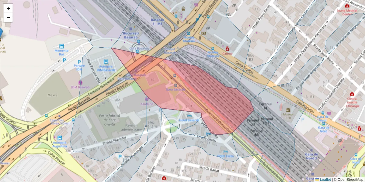 Hartă a codului poștal  și a codurilor poștale învecinate