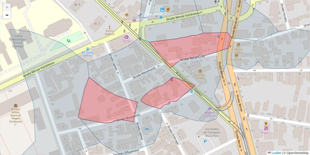 Hartă a codului poștal  și a codurilor poștale învecinate