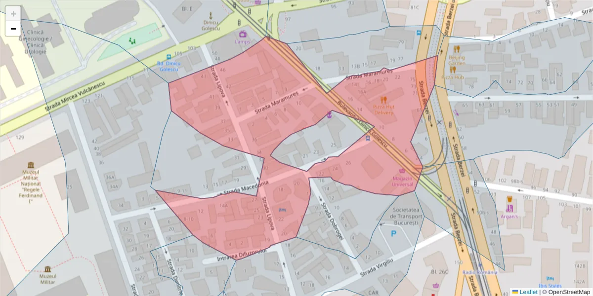 Hartă a codului poștal  și a codurilor poștale învecinate