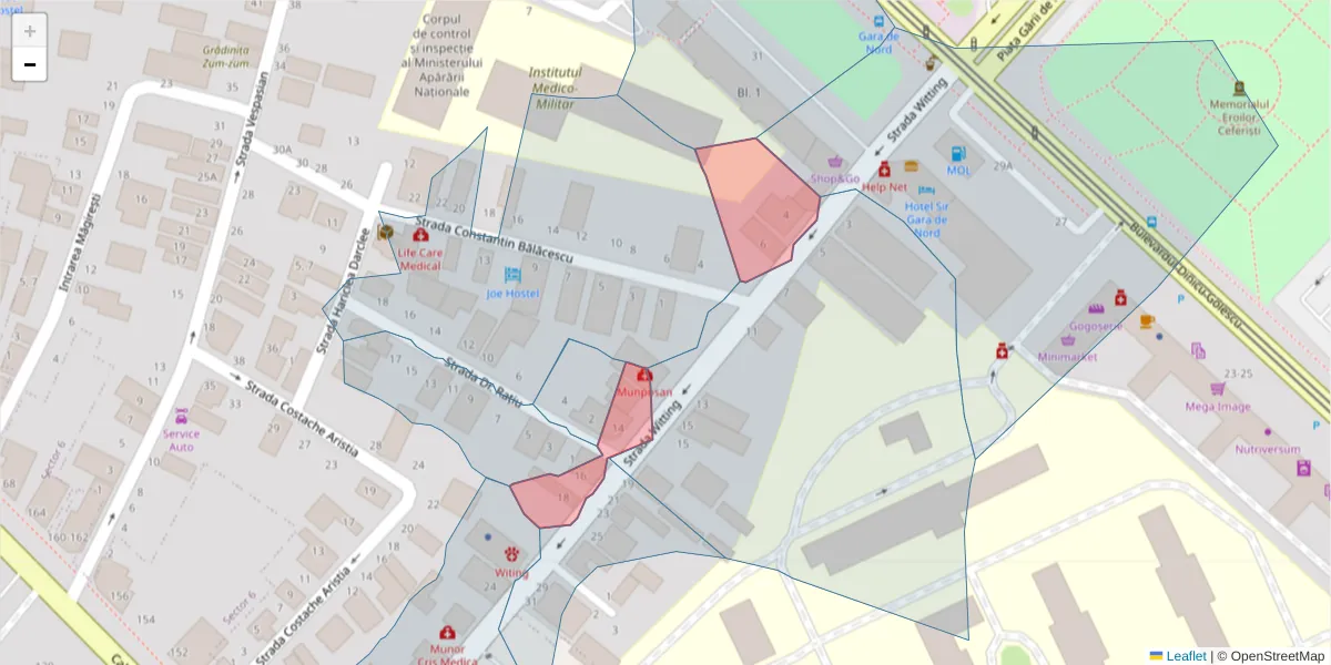 Hartă a codului poștal  și a codurilor poștale învecinate