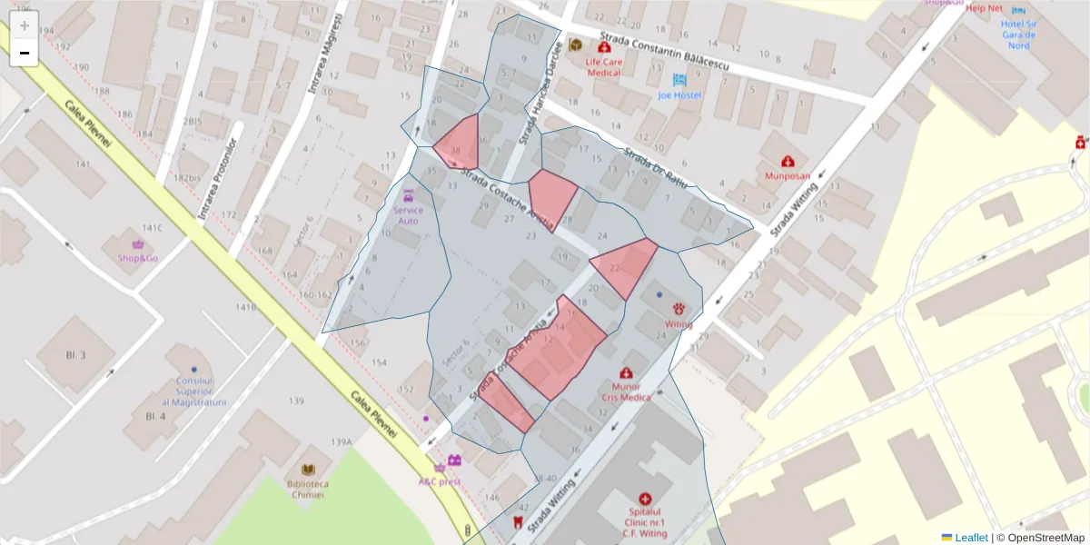 Hartă a codului poștal  și a codurilor poștale învecinate