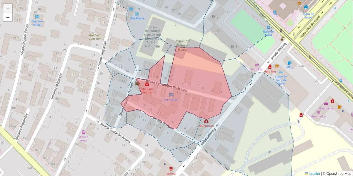 Hartă a codului poștal  și a codurilor poștale învecinate
