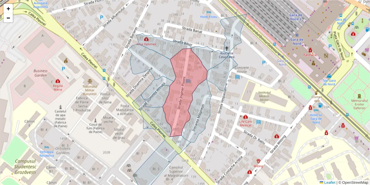 Hartă a codului poștal  și a codurilor poștale învecinate