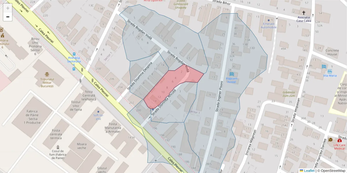 Hartă a codului poștal  și a codurilor poștale învecinate