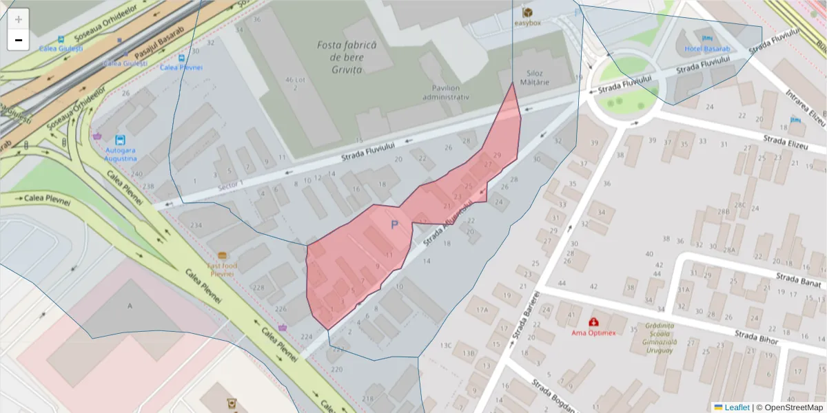 Hartă a codului poștal  și a codurilor poștale învecinate