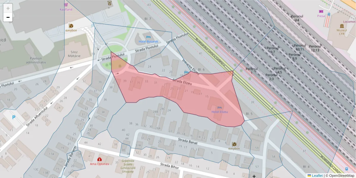 Hartă a codului poștal  și a codurilor poștale învecinate