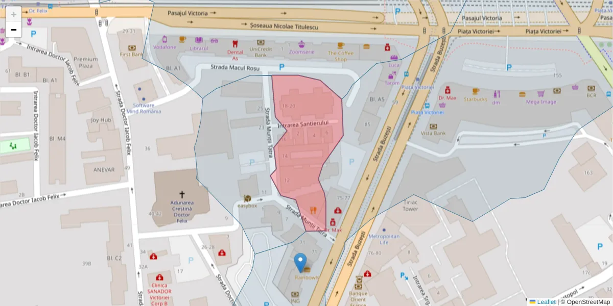 Hartă a codului poștal  și a codurilor poștale învecinate