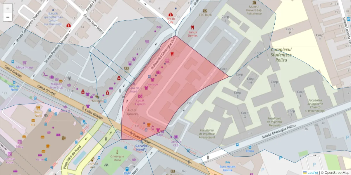 Hartă a codului poștal  și a codurilor poștale învecinate