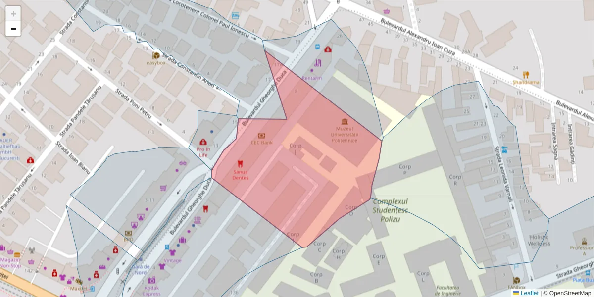 Hartă a codului poștal  și a codurilor poștale învecinate