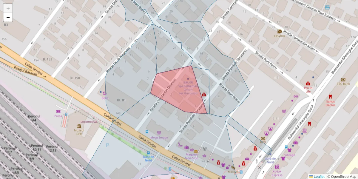 Hartă a codului poștal  și a codurilor poștale învecinate