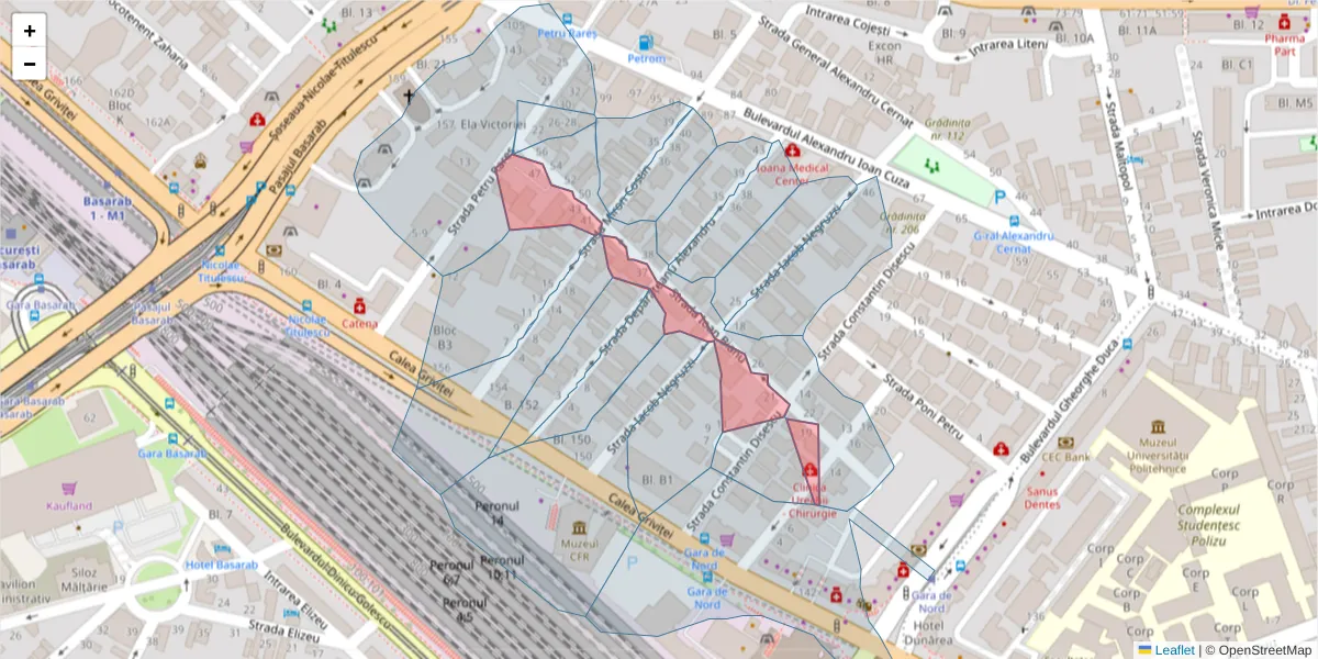 Hartă a codului poștal  și a codurilor poștale învecinate