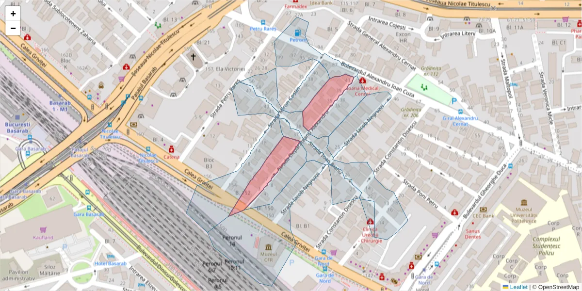 Hartă a codului poștal  și a codurilor poștale învecinate