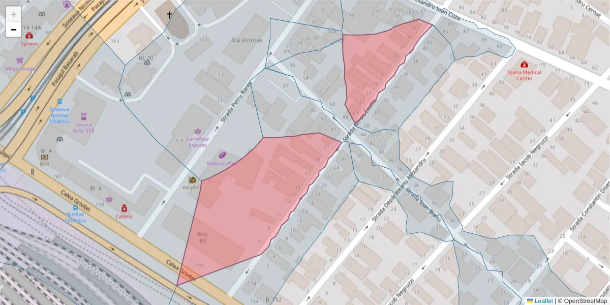 Hartă a codului poștal  și a codurilor poștale învecinate