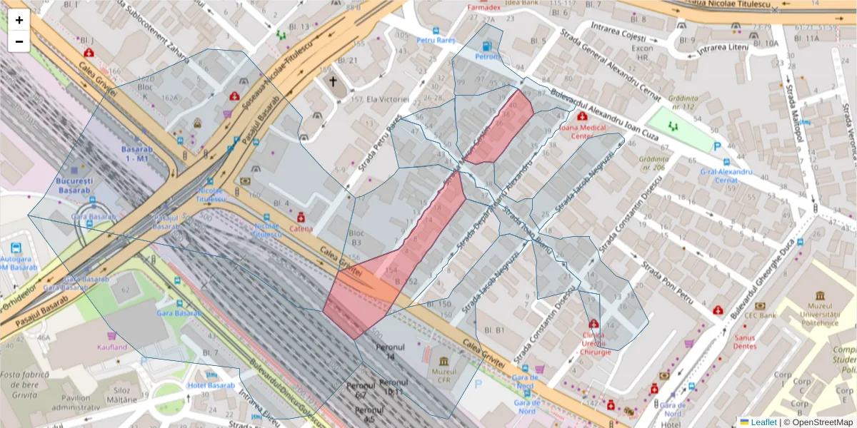 Hartă a codului poștal  și a codurilor poștale învecinate