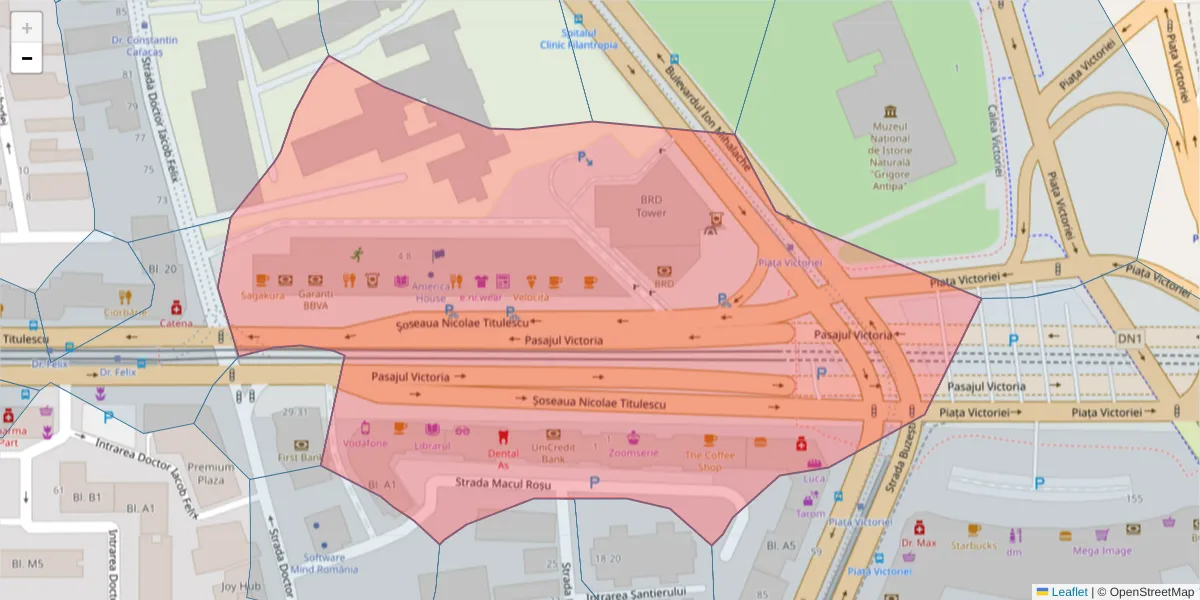 Hartă a codului poștal  și a codurilor poștale învecinate