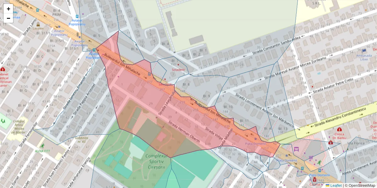 Hartă a codului poștal  și a codurilor poștale învecinate
