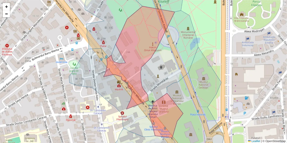 Hartă a codului poștal  și a codurilor poștale învecinate