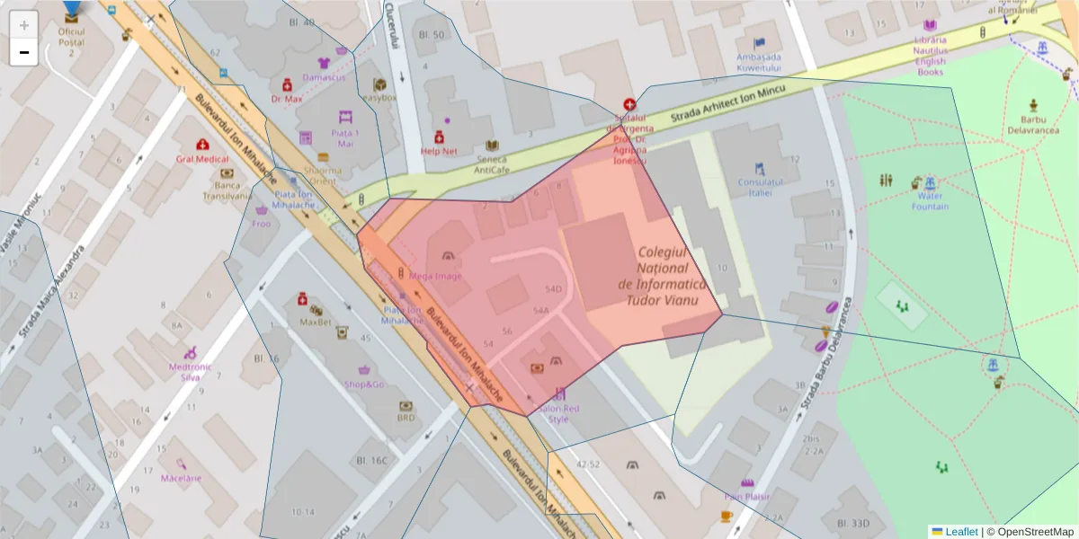 Hartă a codului poștal  și a codurilor poștale învecinate