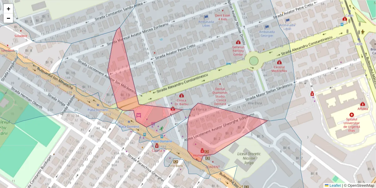 Hartă a codului poștal  și a codurilor poștale învecinate