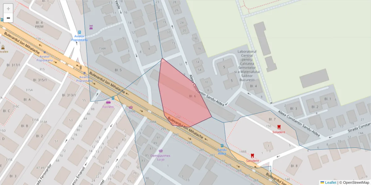 Hartă a codului poștal  și a codurilor poștale învecinate