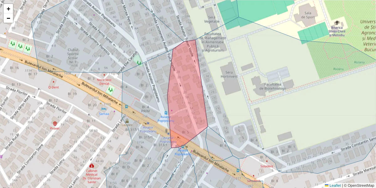 Hartă a codului poștal  și a codurilor poștale învecinate