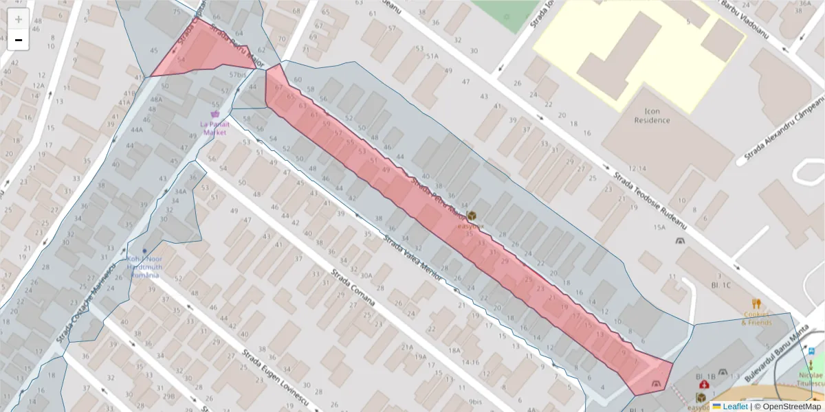 Hartă a codului poștal  și a codurilor poștale învecinate