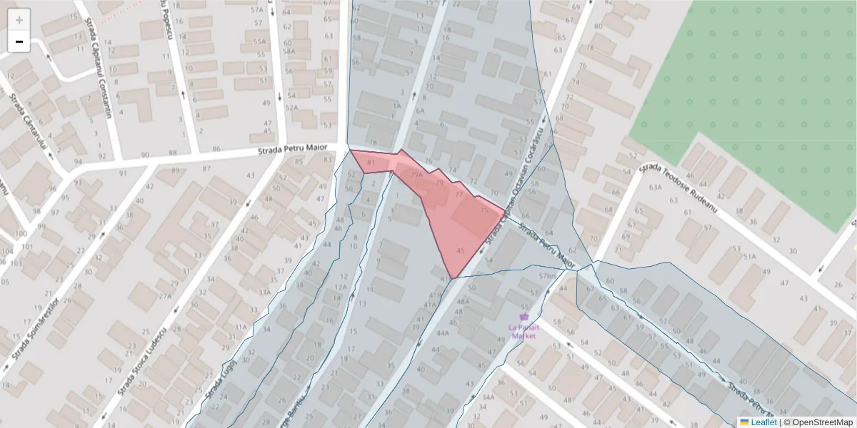 Hartă a codului poștal  și a codurilor poștale învecinate