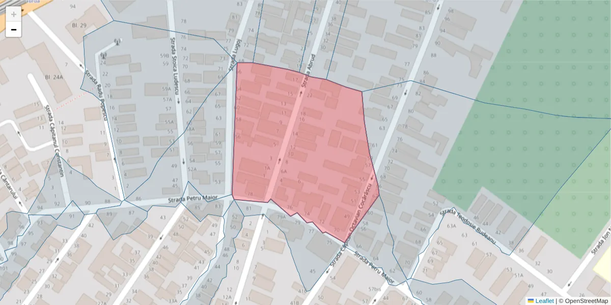 Hartă a codului poștal  și a codurilor poștale învecinate