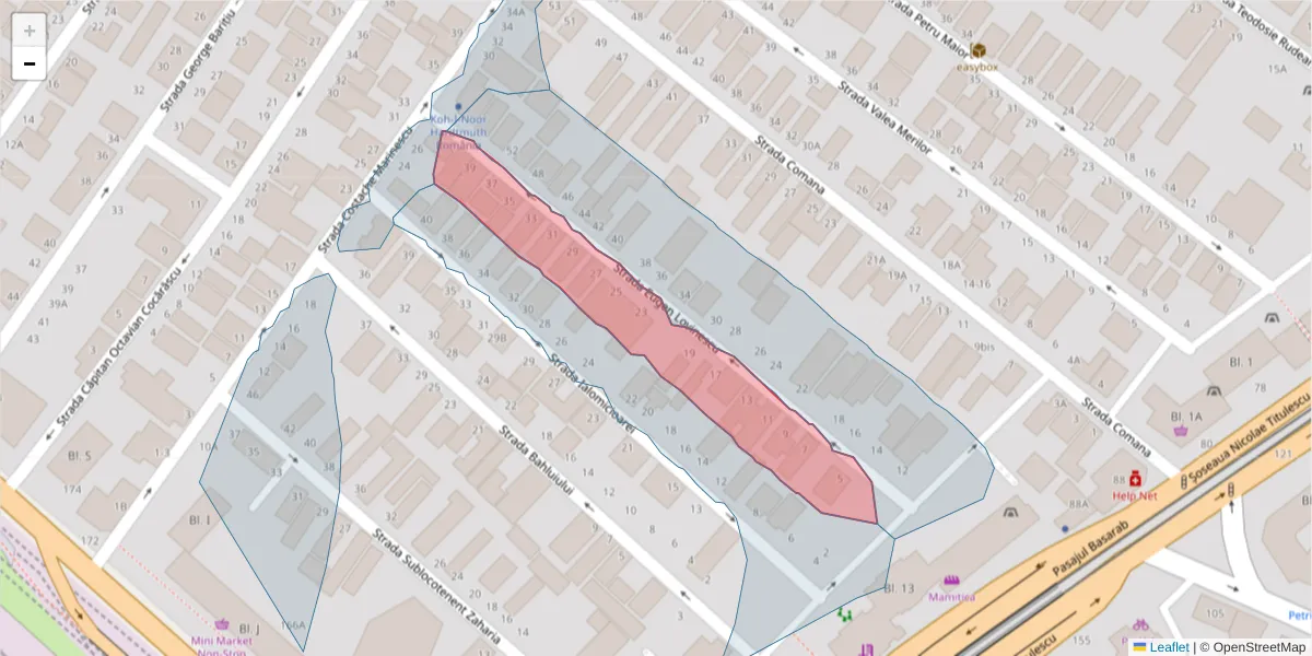 Hartă a codului poștal  și a codurilor poștale învecinate