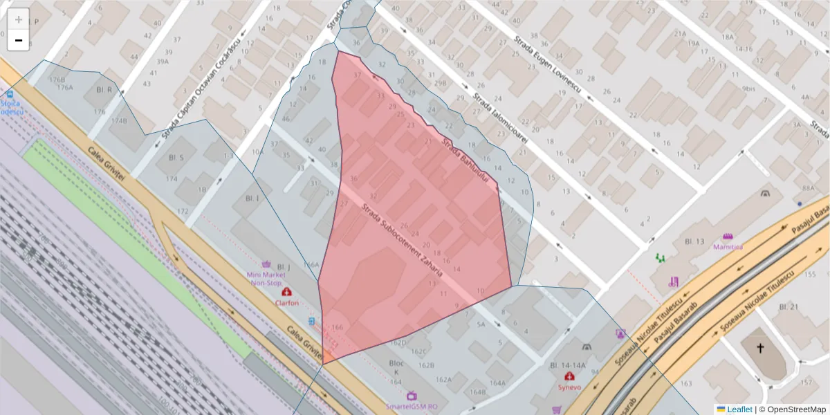 Hartă a codului poștal  și a codurilor poștale învecinate