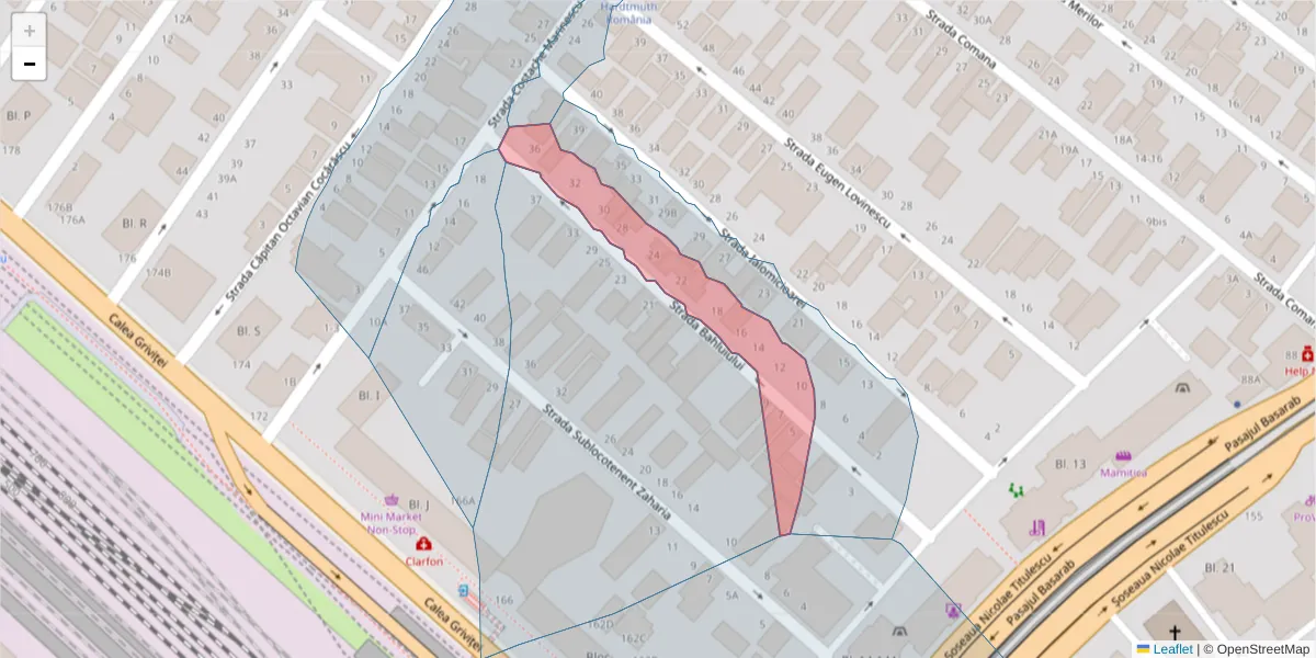 Hartă a codului poștal  și a codurilor poștale învecinate