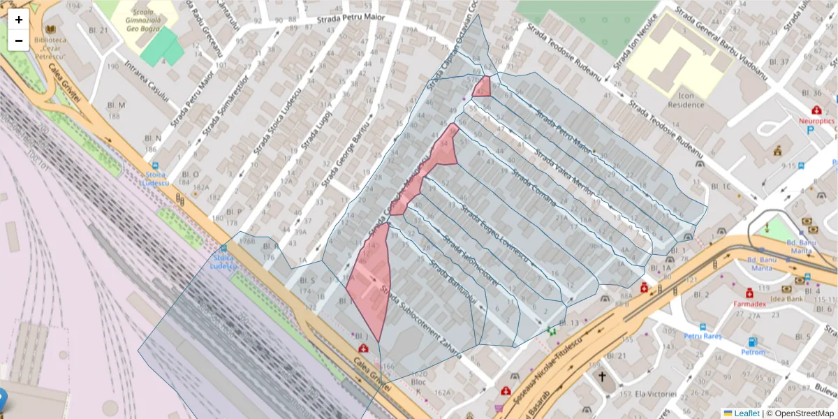 Hartă a codului poștal  și a codurilor poștale învecinate