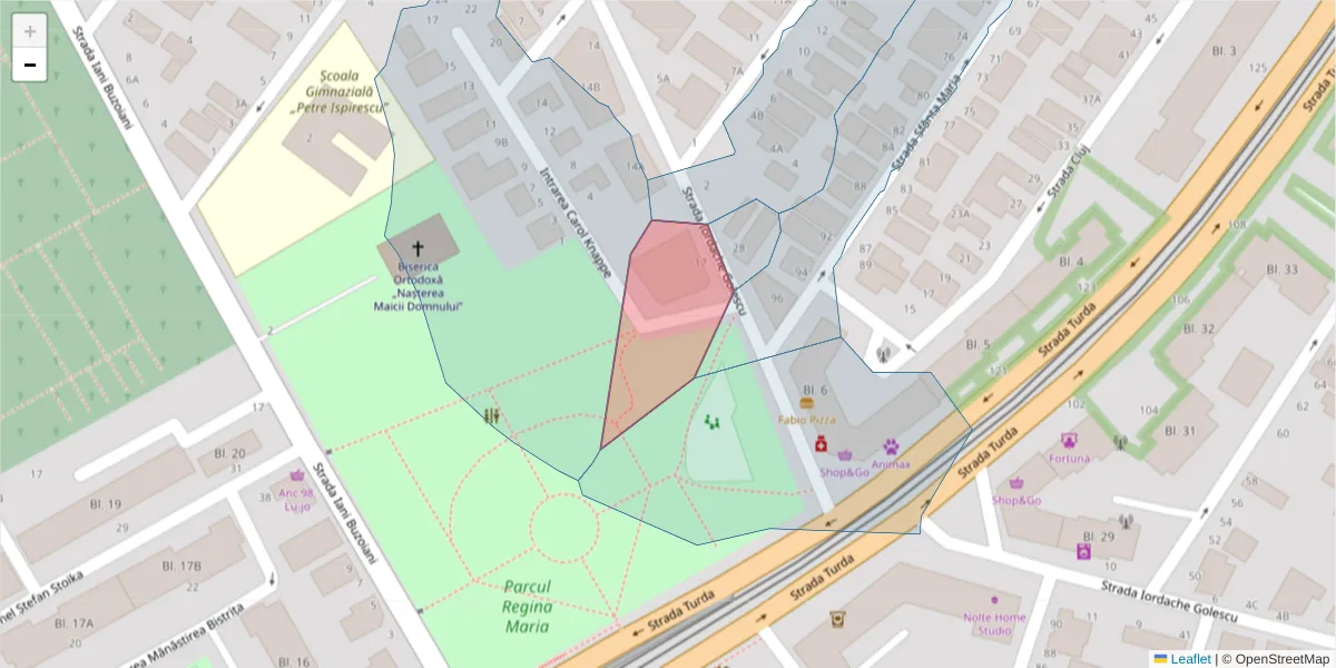 Hartă a codului poștal  și a codurilor poștale învecinate