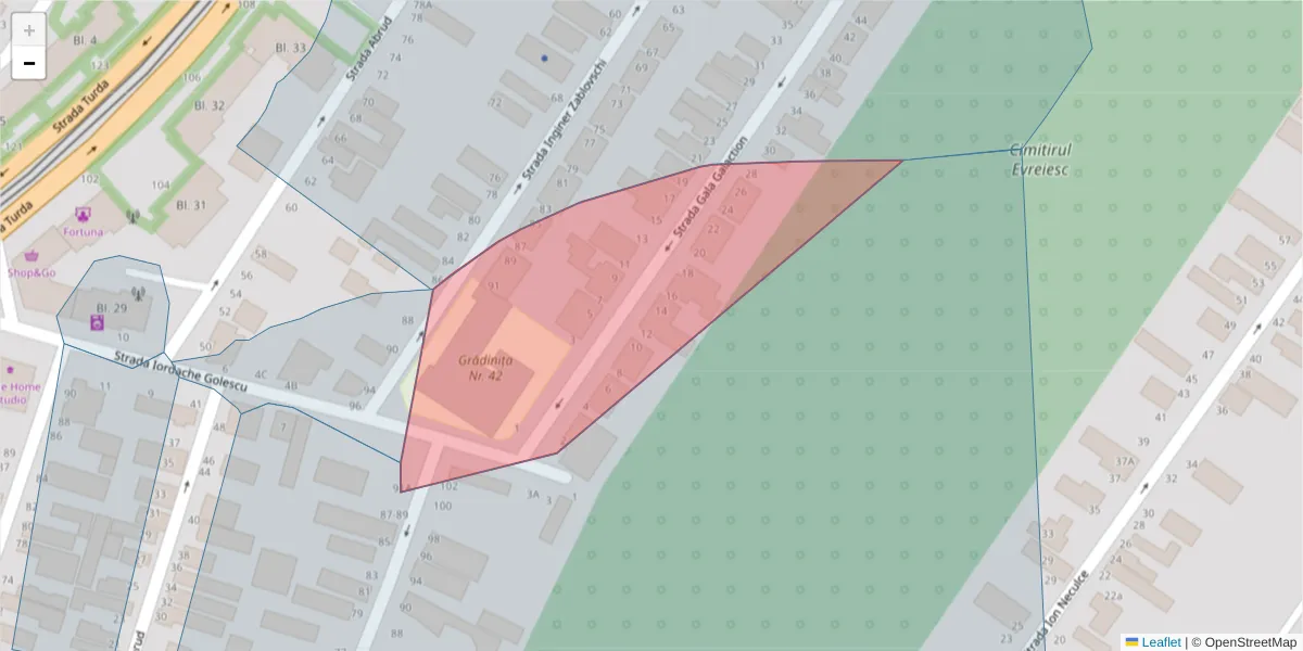 Hartă a codului poștal  și a codurilor poștale învecinate