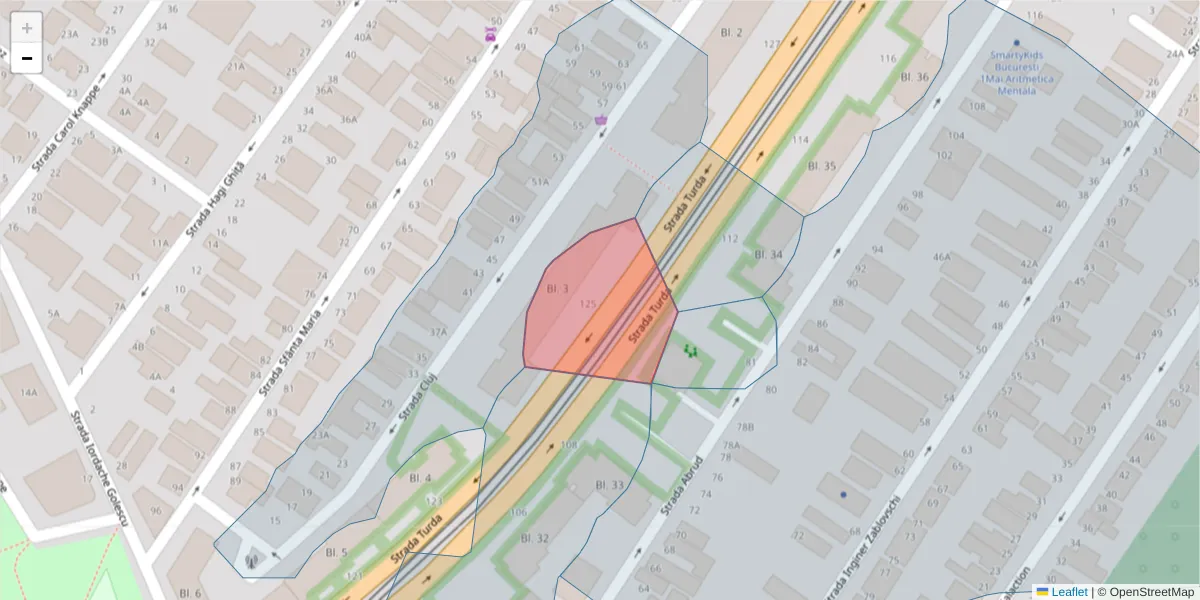 Hartă a codului poștal  și a codurilor poștale învecinate