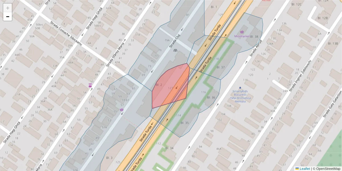 Hartă a codului poștal  și a codurilor poștale învecinate