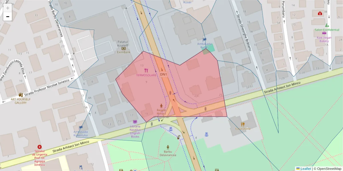 Hartă a codului poștal  și a codurilor poștale învecinate