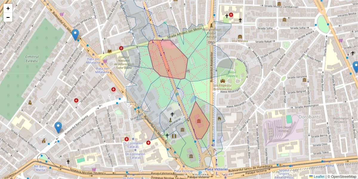 Hartă a codului poștal  și a codurilor poștale învecinate