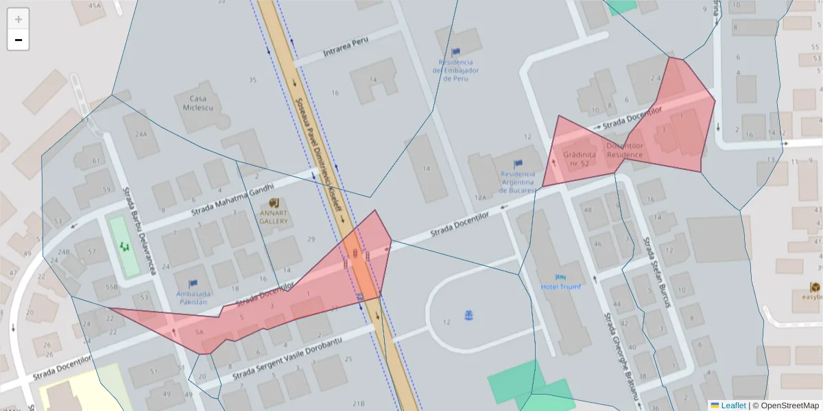 Hartă a codului poștal  și a codurilor poștale învecinate