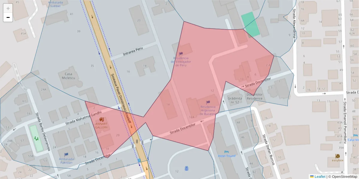 Hartă a codului poștal  și a codurilor poștale învecinate