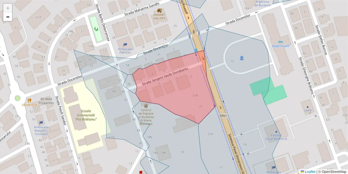 Hartă a codului poștal  și a codurilor poștale învecinate