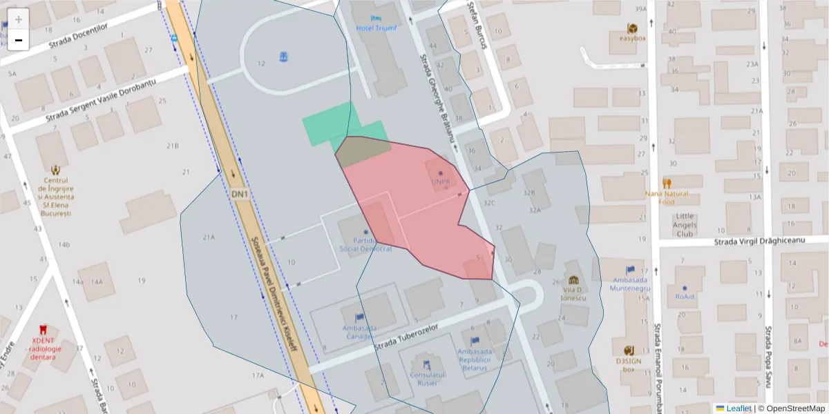 Hartă a codului poștal  și a codurilor poștale învecinate