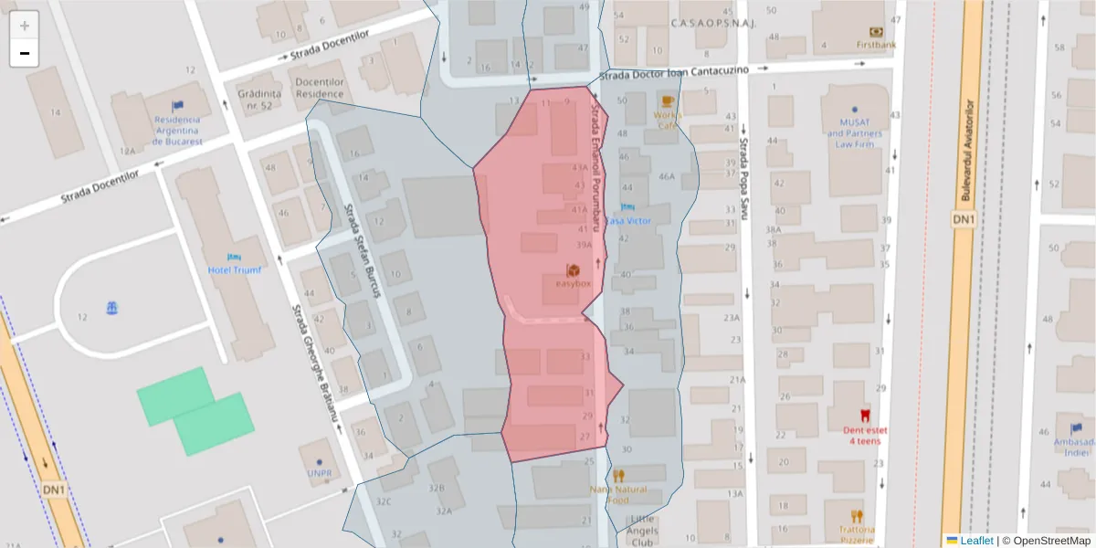 Hartă a codului poștal  și a codurilor poștale învecinate