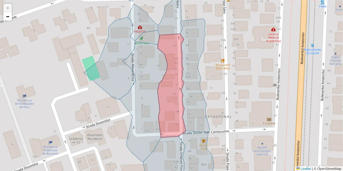 Hartă a codului poștal  și a codurilor poștale învecinate