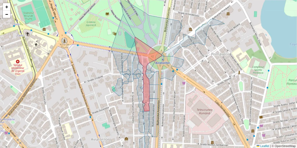 Hartă a codului poștal  și a codurilor poștale învecinate