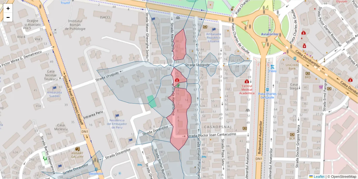 Hartă a codului poștal  și a codurilor poștale învecinate