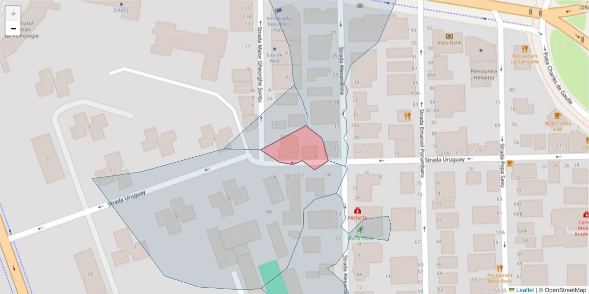 Hartă a codului poștal  și a codurilor poștale învecinate