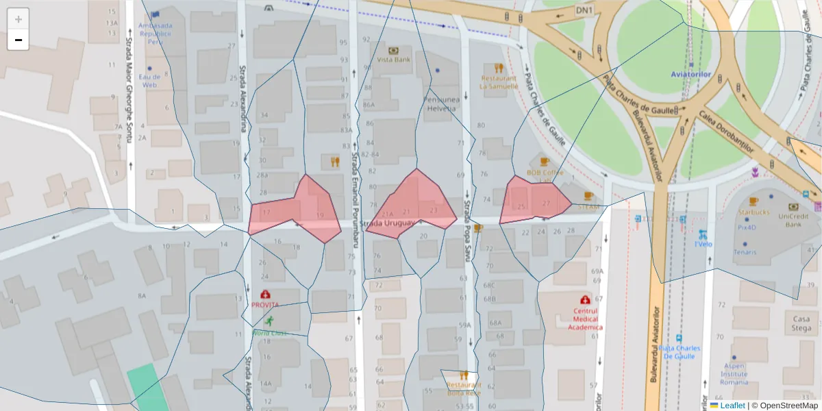 Hartă a codului poștal  și a codurilor poștale învecinate