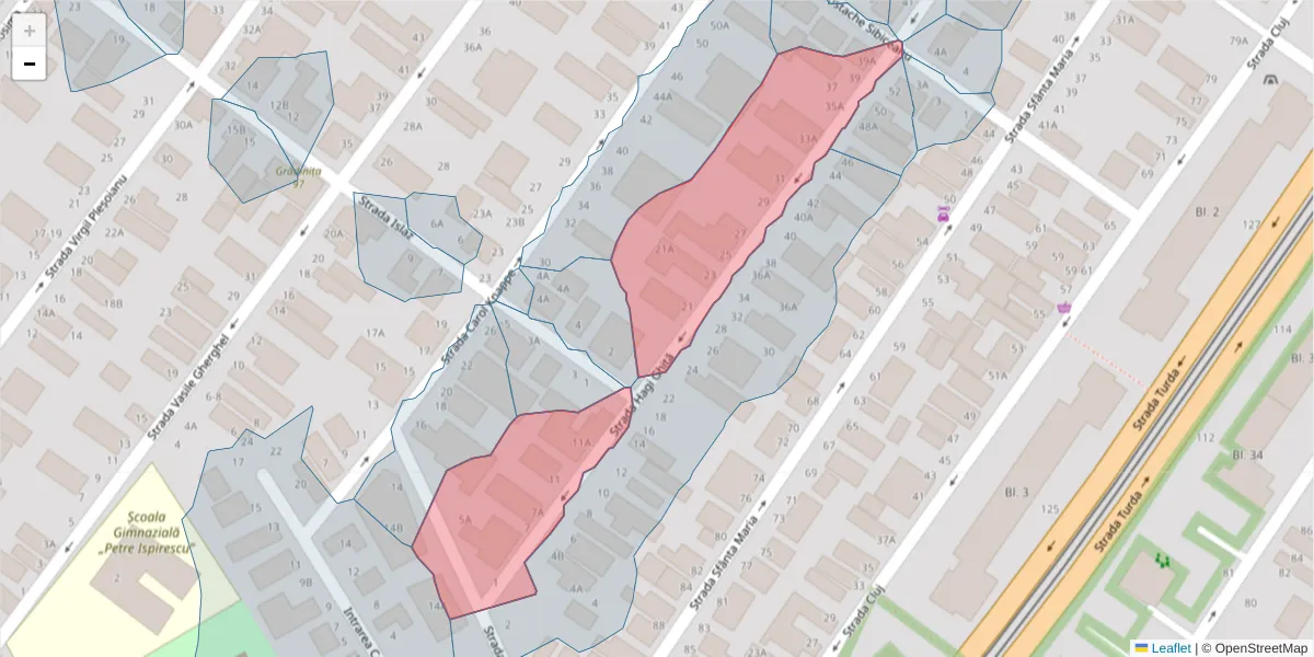 Hartă a codului poștal  și a codurilor poștale învecinate