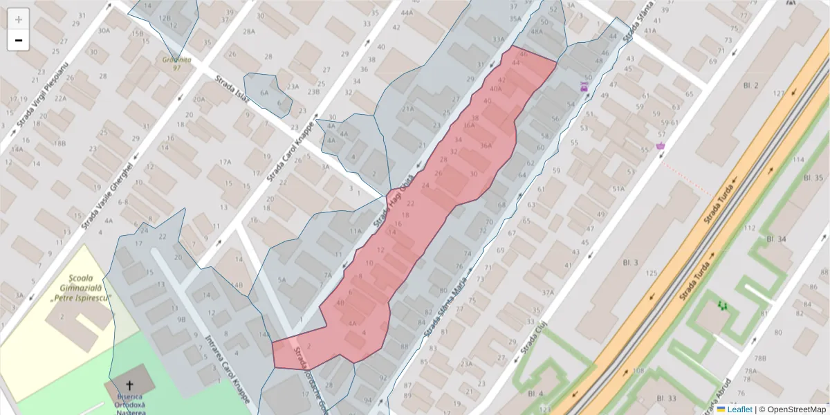 Hartă a codului poștal  și a codurilor poștale învecinate